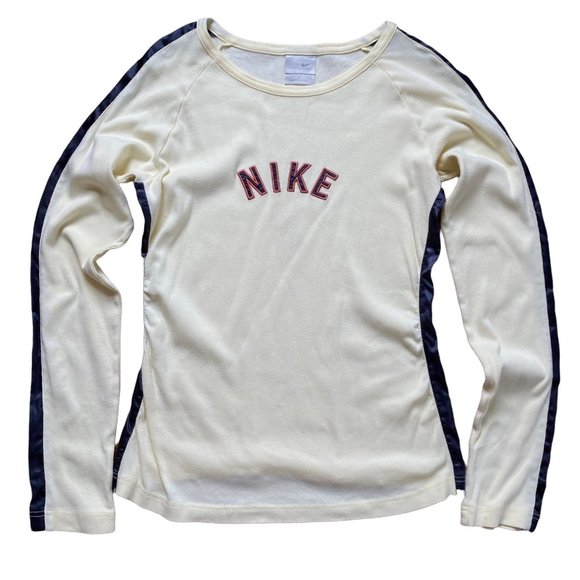 Nike | Tops | Vintage Nike Crewneck Tshirt Fitted Long Sleeve 9s Y2k  Streetwear Women Large | Poshmark